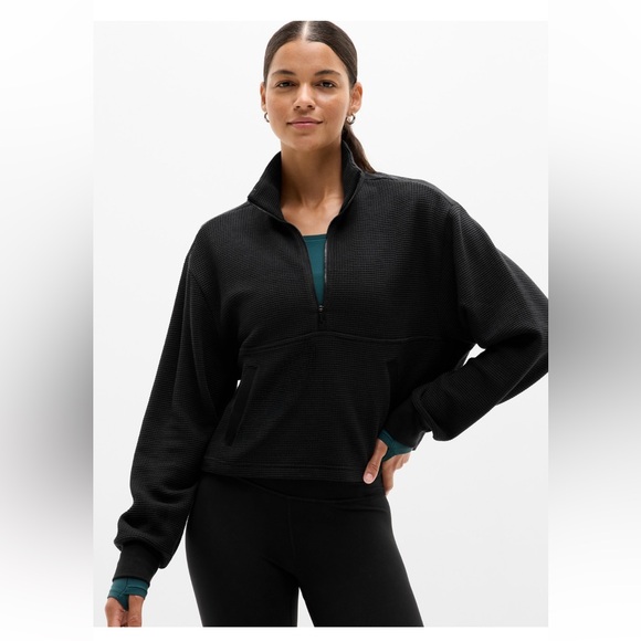 Athleta Tranquil Waffle 1/2 Zip Sweatshirt - Size Medium NEW! - Picture 1 of 9